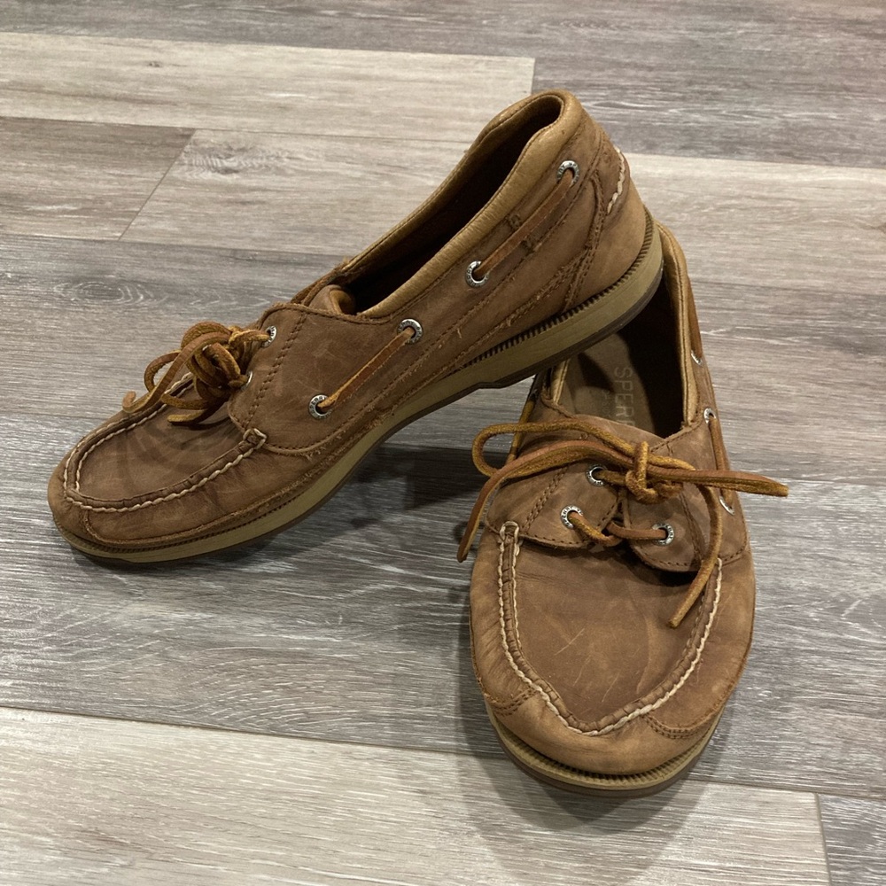 Men’s Sperry Casual Dress Shoe 10.5 Tan Slip On with Laces
